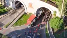 Motoristas precisaram utilizar rotas alternativas pelo Elevado Aristides Bastos e Amador Bueno - Imagem: Reprodução / Drone Ruff
