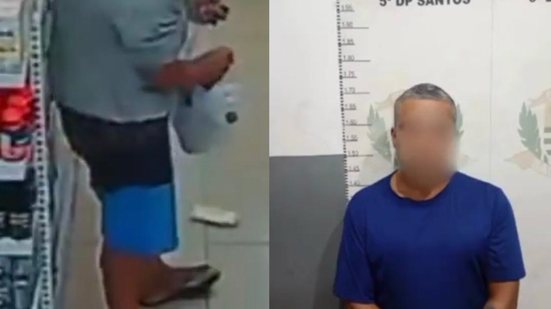 Análise de câmeras ajuda Polícia Civil a interceptar ladrão de farmácias em Santos - Imagem: Reprodução
