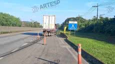 Pedestre morre após ser atingido por veículo de carga na SP-248 no litoral - Imagem: Divulgação / Artesp