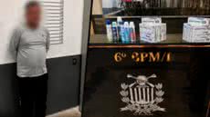 Policiais recuperaram produtos furtados e evitaram prejuízos ao comércio, restituindo itens ao gerente da loja - Foto: Divulgação/ 6° BPMI