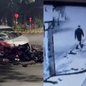 Câmeras flagram momento em que motorista abandona carro destruído após colisão em Santos - Imagem: Diego Bertozzi
