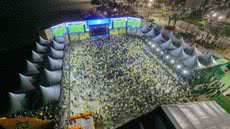 Milhares de torcedores se reúnem na Arena Torcida PG+ para assistir à estreia da Seleção Brasileira na Copa do Mundo de 2026 - Foto: Divulgação/ Prefeitura de Praia Grande