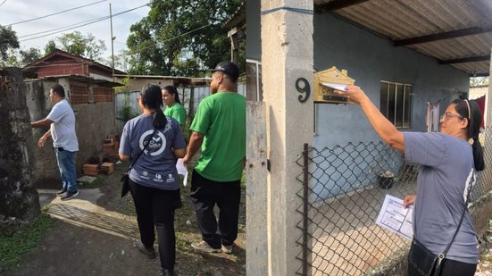 A atividade educativa orienta moradores sobre a separação de lixo e os impactos do descarte incorreto no meio ambiente local - Foto: Divulgação/ Prefeitura de Cubatão