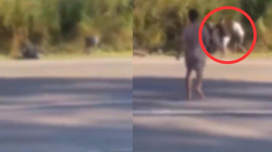 Motorista intervém e salva casal de espancamento durante assalto em Peruíbe - Imagem: Reprodução