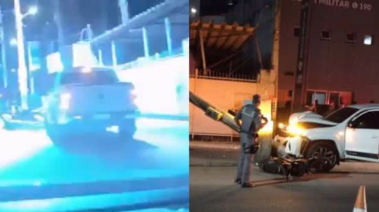 O acidente ocorreu na noite de sexta-feira, quando o motorista desmaiou, perdendo o controle do veículo e atingindo a estrutura - Foto: Reprodução/ Instagram/ @dan_driver_sp
