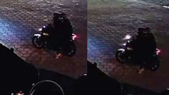 Imagens de câmeras mostram dois homens em motocicleta disparando contra o veículo de Nicoly Rios na madrugada desta terça-feira (23) - Foto: Reprodução