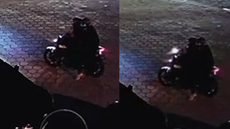 Imagens de câmeras mostram dois homens em motocicleta disparando contra o veículo de Nicoly Rios na madrugada desta terça-feira (23) - Foto: Reprodução