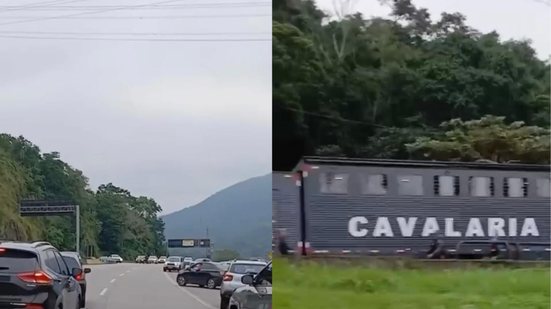 Suposta ação criminosa na descida da serra faz motoristas darem meia-volta na Imigrantes - Imagem: Reprodução