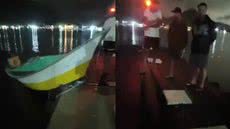 Barco perde o controle e bate contra píer de marina em São Vicente - Imagem: Divulgação