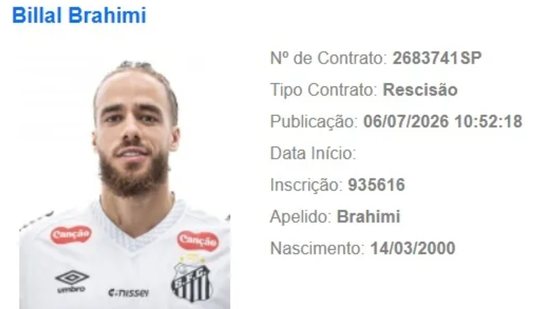 Atacante de 26 anos estava emprestado ao Estrela da Amadora e rescisão foi publicada no BID da CBF - Imagem: Divulgação / BID