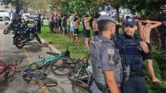 Operação no Parque Roberto Mário Santini resultou na detenção de um suspeito e na apreensão de 15 bicicletas irregulares - Foto: Reprodução