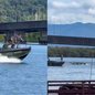 Policial militar salta em embarcação desgovernada para resgatar dois homens no Mar Pequeno - Imagem: Reprodução