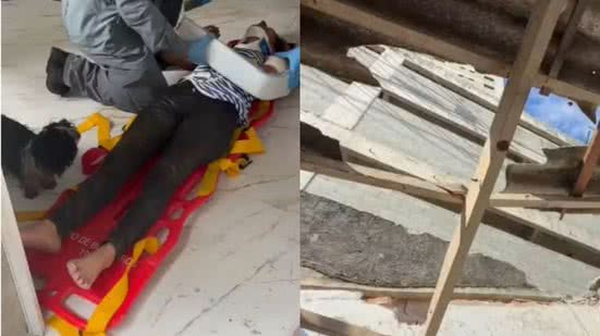 Defesa Civil e fiscais realizam vistorias após o acidente que deixou uma casa danificada e uma mulher ferida - Foto: Carlos Abelha/TV Tribuna