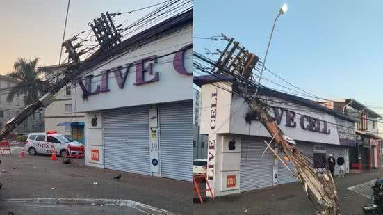 A Prefeitura isolou a área afetada, enquanto a CPFL trabalha na substituição do poste - Imagem: Divulgação