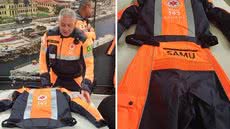 Prefeitura de Santos entrega 12 conjuntos de uniformes com airbag para motolâncias, garantindo segurança aos socorristas - Foto: Divulgação/ Prefeitura de Santos