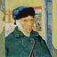 Courtauld Gallery, Londres - Vincent van Gogh, Autorretrato com a orelha enfaixada, 1889.