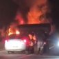 Incêndio em cabine de carreta mobiliza Bombeiros e gera lentidão na Anchieta, em Cubatão - Imagem: Divulgação