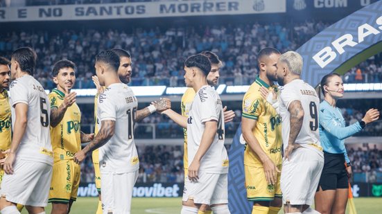 Com gols de Eduardo e Barreal, Santos não consegue vencer e permanece na parte baixa da tabela - Foto: Raul Baretta/ Santos FC