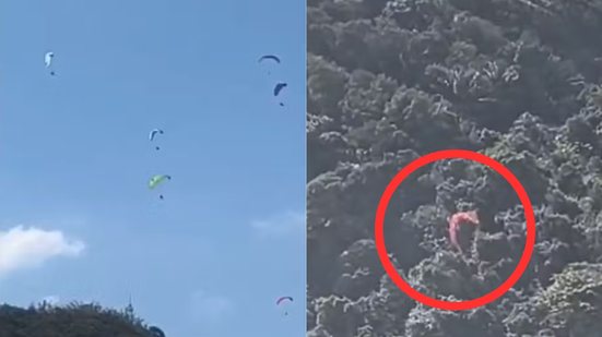 Clube de Voo Livre realiza resgate rápido após queda de praticante em São Vicente - Imagem: Reprodução