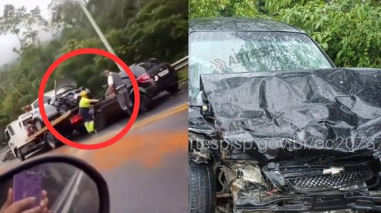 Acidente envolvendo quatro carros, van e moto fere 16 pessoas na Mogi-Bertioga - Imagem: Divulgação