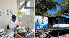 Consultas, restaurações e orientações de saúde bucal disponíveis na Carreta da Odontologia em Cubatão, sem agendamento prévio. - Foto: Divulgação/ Prefeitura de Cubatão