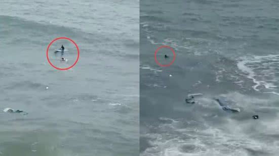 Dois surfistas foram fundamentais no resgate de um piloto de paraglider que caiu no mar em Guarujá, mostrando coragem e solidariedade - Foto: Reprodução