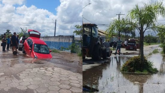 Secretaria de Serviços Públicos confirmou o incidente e equipes de manutenção trabalharam para consertar o estrago rapidamente - Imagem: Reprodução