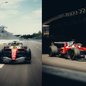 Carro de Lewis Hamilton (esquerda) e Charles Leclerc (direita), na pista de Madrid - Foto: Reprodução/ Redes Sociais