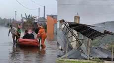 Operações de resgate são realizadas em Mongaguá e Peruíbe, onde famílias ficaram ilhadas devido às fortes chuvas e ventos - Foto: Defesa Civil de São Paulo