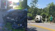 A rodovia ficou bloqueada por mais de uma hora devido ao acidente - Imagem: Reprodução