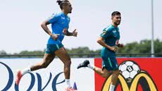 Raphinha durante o treino da Seleção - Foto: Divulgação/CBF