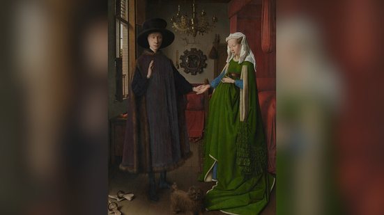 Jan van Eyck, Retrato Arnolfini, 1434. National Gallery, Londres. - Wikimedia Commons / domínio público.