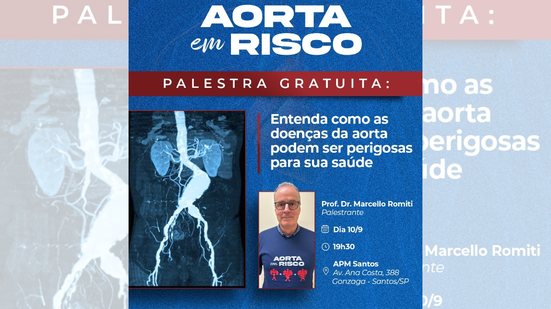 A campanha 'Aorta em Risco' visa informar sobre os perigos das Doenças da Aorta e a importância do diagnóstico precoce - Imagem: Divulgação