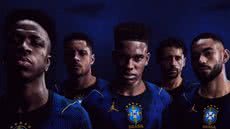A nova camisa azul da Seleção Brasileira é a primeira a ter o logotipo Jumpman - Foto: Divulgação / Jordan/Nike