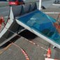 A estrutura do ponto de ônibus apresentava corrosão, indicando falta de manutenção e fiscalização, resultando no desmoronamento - Imagem: Reprodução