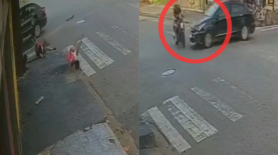 Câmeras de segurança registraram o momento da batida - Foto: Reprodução