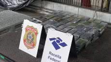 A droga estava oculta em um contêiner com 13 toneladas de couro, descoberta durante atividades de rotina da Receita Federal - Imagem: Reprodução