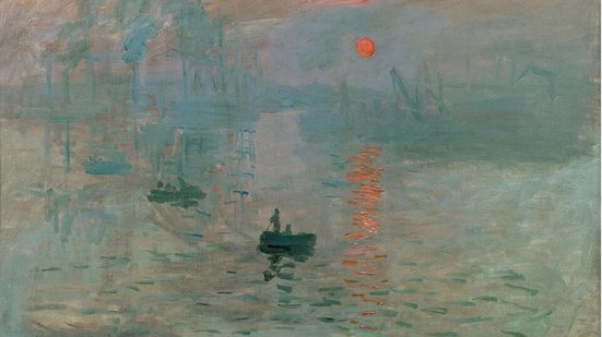 Monet dissolveu a forma para pintar a vibração da luz. A cor já não descreve apenas o mundo: passa a transformá-lo em experiência - Impressão, nascer do sol, Claude Monet, 1872