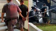 O homem foi preso em flagrante por violência doméstica e ameaça, enquanto a mãe solicita proteção para ela e suas filhas - Foto: Reprodução
