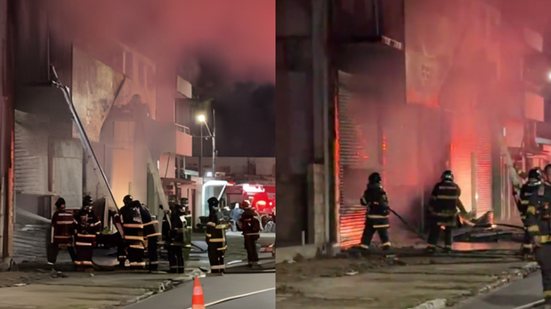 Com 10 viaturas e 34 bombeiros, a equipe trabalhou para controlar as chamas e proteger residências próximas ao local do incêndio - Imagem: Reprodução/ Redes Sociais