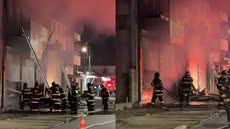 Com 10 viaturas e 34 bombeiros, a equipe trabalhou para controlar as chamas e proteger residências próximas ao local do incêndio - Imagem: Reprodução/ Redes Sociais