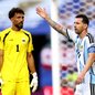 Vozinha (Cabo Verde) e Messi (Argentina), na partida - Foto: Reprodução/ FIFA