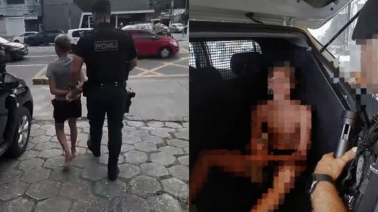 A atitude de tentar se esconder do policiamento gerou suspeitas e culminou na detenção do jovem por infrações anteriores - Imagem: Divulgação/ ROMU Guarujá
