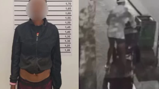 Agressões foram registradas em vídeo; mãe foi identificada e compareceu à delegacia com a filha após pressão das investigações - Imagem: Divulgação/Polícia Civil