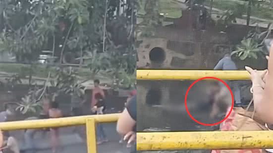 Catraieiros agem rápido, mas não conseguem salvar mulher encontrada no canal em Santos; identidade segue desconhecida - Foto: Reprodução/ Redes Sociais