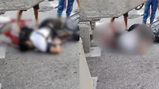 Um grave acidente de trânsito em Guarujá resultou na morte de um jovem ciclista e deixou outro adolescente ferido - Foto: Reprodução