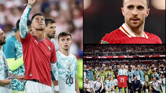 Cristiano Ronaldo (esquerda), Diego Jota (lado direito em cima), Seleção Portuguesa (lado direito embaixo) - Foto: Redes Sociais/ Seleção Portuguesa