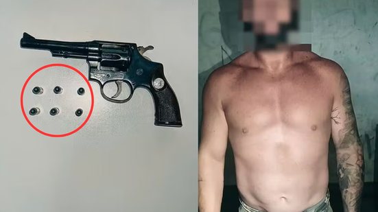 Homem tentou intimidar policiais com arma e falsa identidade durante abordagem - Imagem: Reprodução