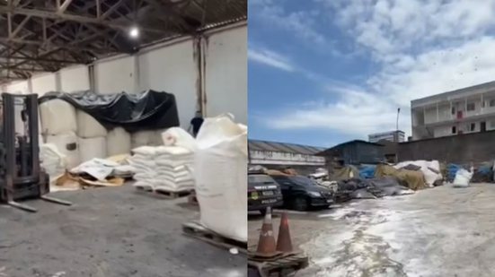 Cerca de 24 toneladas de grãos e produtos químicos foram apreendidos em operação que revelou esquema de receptação em Santos - Imagem: Reprodução