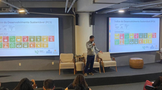 Fábio Tatsubô apresenta como Santos utiliza dados reais para aprimorar políticas públicas em prol da sustentabilidade marinha - Imagem: Prefeitura de Santos